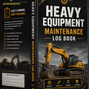 HEAVY EQUIPMENT MAINTENANCE LOG BOOK